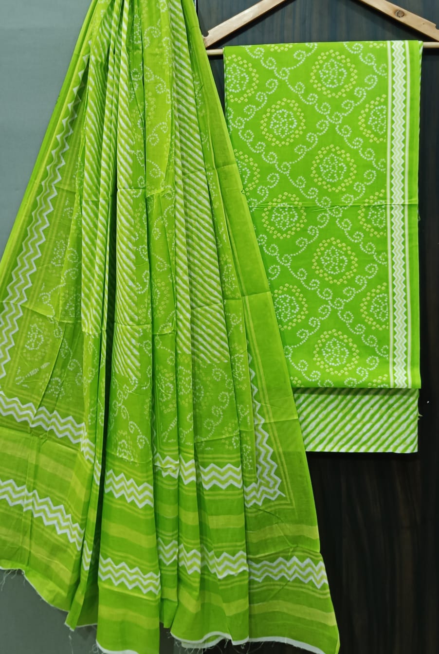 YUVI STYLE HAND BLOCK PRINT PURE COTTON SUIT WITH COTTON MULMUL DUPATTA (MALYS166)