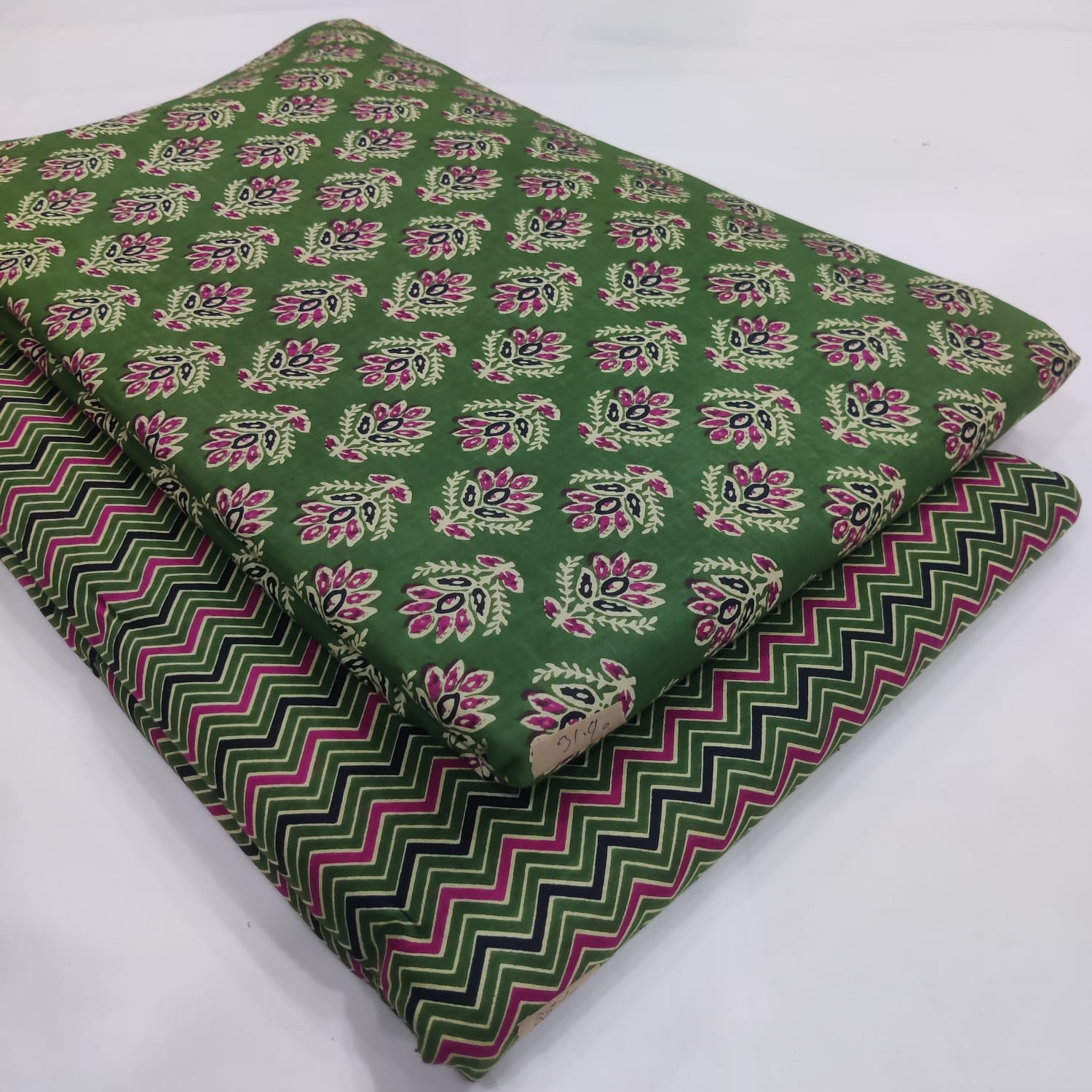 Traditional Hand Block  print Cotton top and bottom set (2PCYS64)