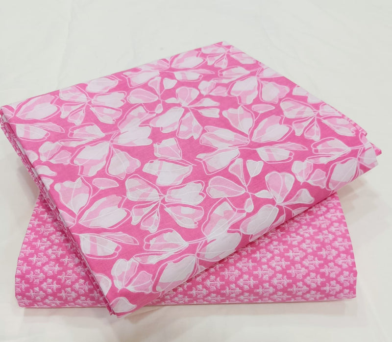 Traditional Hand block print Cotton top and bottom set (2PCYS72)