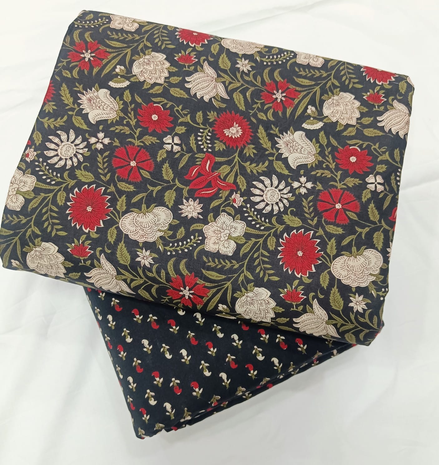 Traditional Hand block print Cotton top and bottom set (2PCYS10)