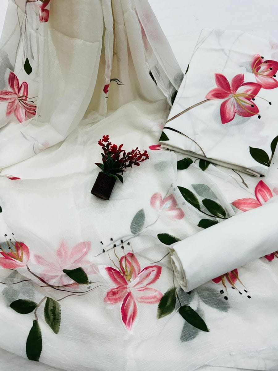 DESIGNER PURE COTTON SUIT WITH CHIFFON DUPATTA (PCHFYS134)