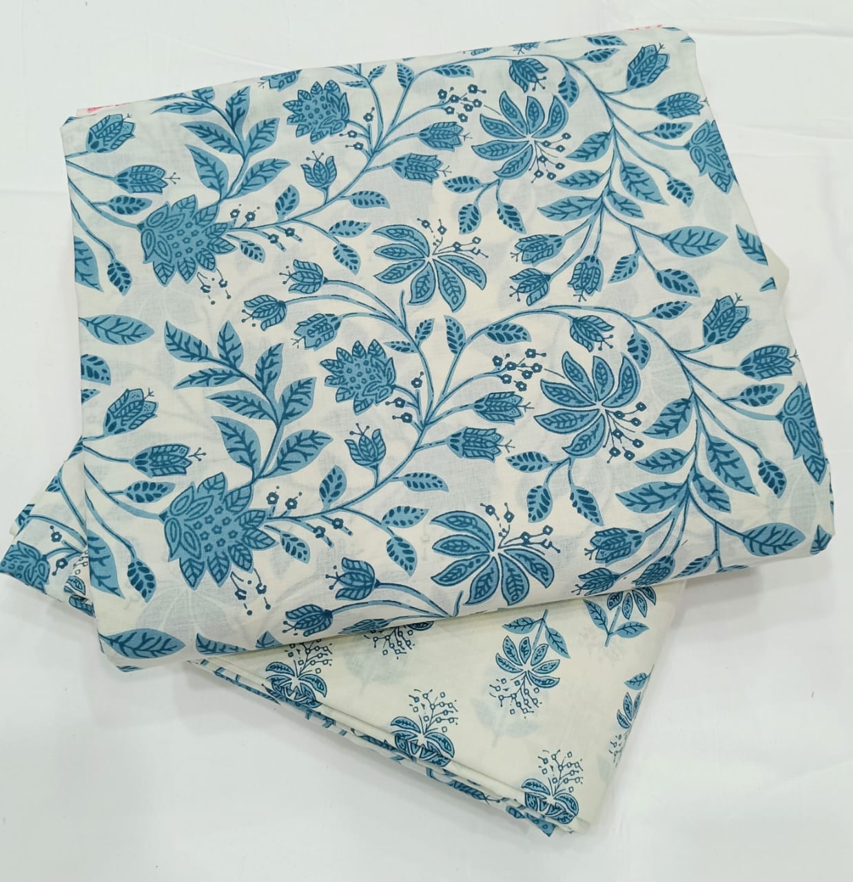 Traditional Hand block print Cotton top and bottom set (2PCYS92)