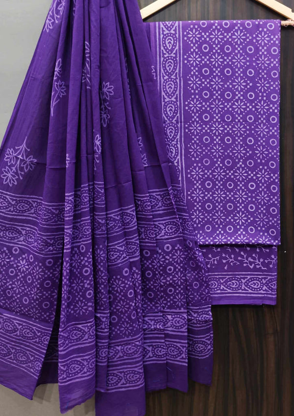 TRADITIONAL COTTON SUIT WITH MULMUL DUPPTA (MALYS259)