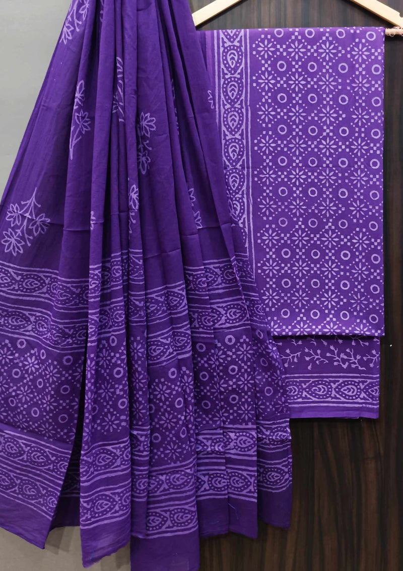 TRADITIONAL COTTON SUIT WITH MULMUL DUPPTA (MALYS259)
