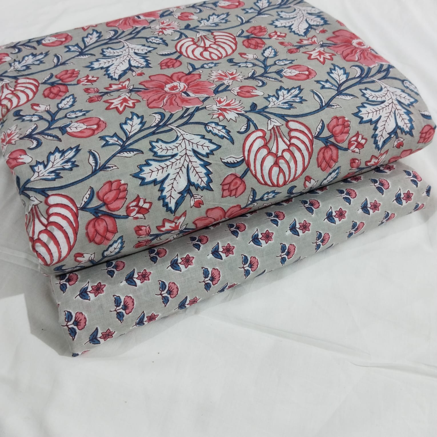 Traditional Hand block print Cotton top and bottom set (2PCYS96)