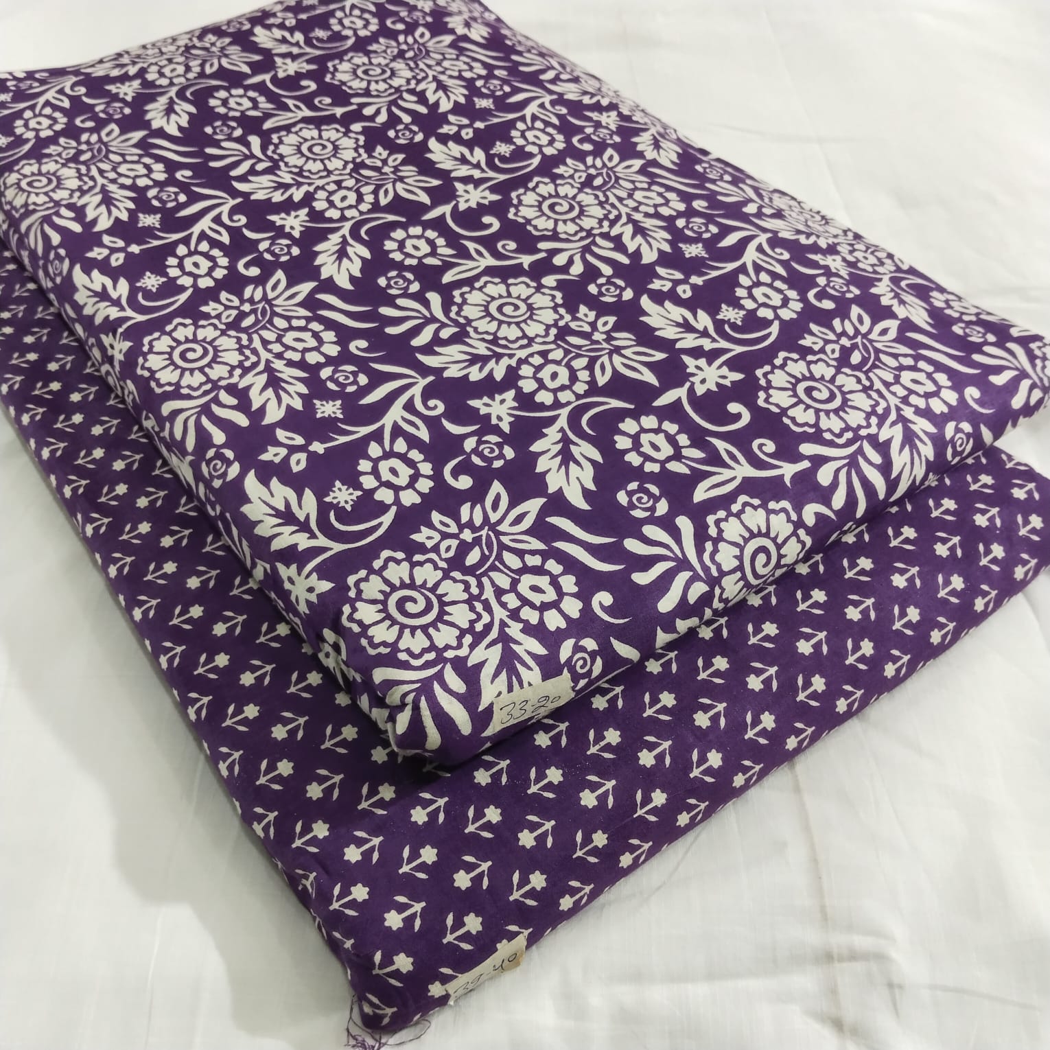 Traditional Hand block print Cotton top and bottom set (2PCYS15)