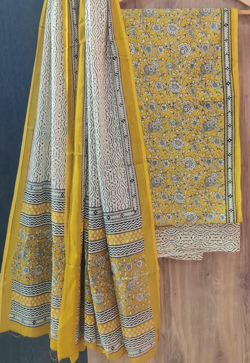 TRADITIONAL COTTON SUIT WITH  MULMUL  DUPPTA (MALYS249)