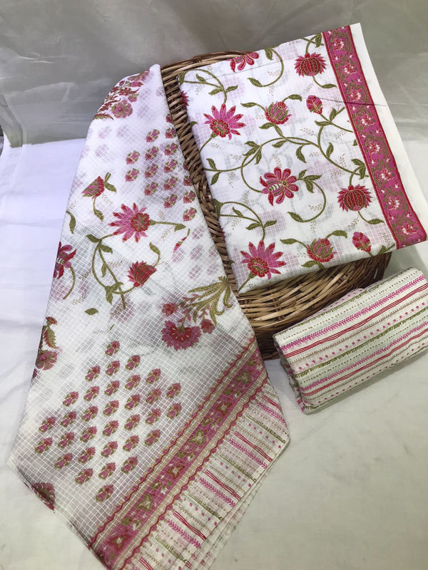 YUVI STYLE HAND BLOCK PRINT PURE COTTON SUIT WITH COTTO MULMUL DUPATTA (MALYS253)
