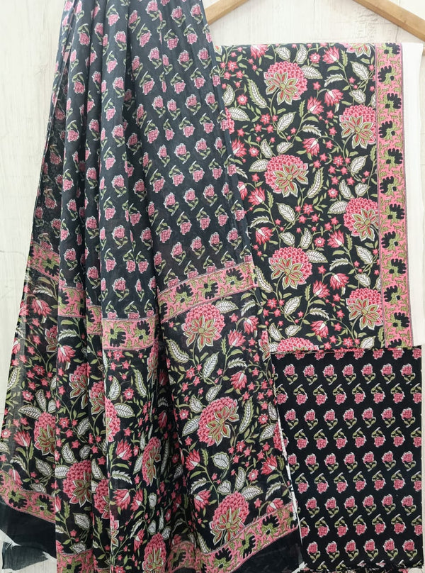 EXCLUSIVE HAND BLOCK PRINT PURE COTTON SUIT WITH COTTO MULMUL DUPATTA (MALYS119)