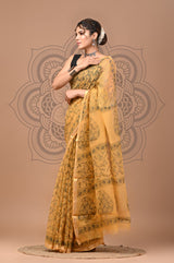 DESIGNER HAND BLOCK PRINTED KOTA DORIYA SILK SAREE(KDSYS22)