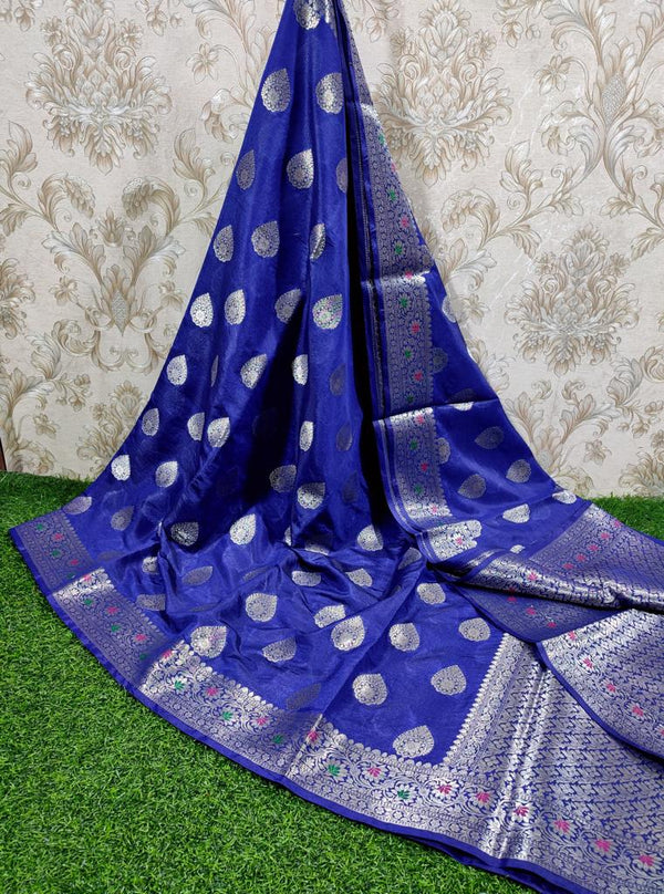 ELEGANT  BANARASI CHIFFON TAASHPHA SILK SAREE (BCSSYS03)