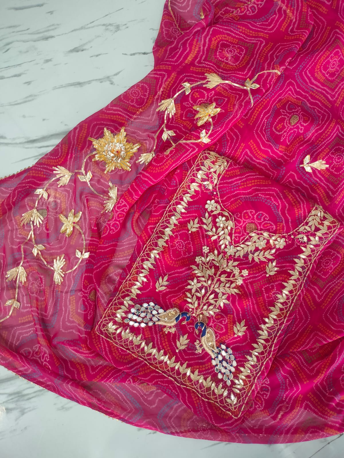 Premium Georgette fabric kurta with zardogi handwork (GBT0102)