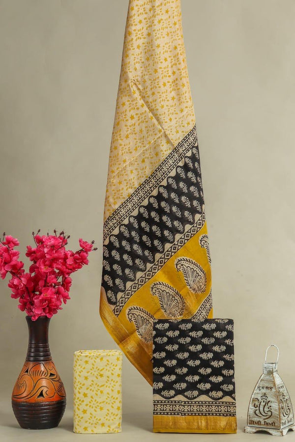 EXCLUSIVE HAND BLOCK PRINT MAHESHWARI SILK SUIT WITH MAHESHWARI SILK DUPPTA (MSLYS153)