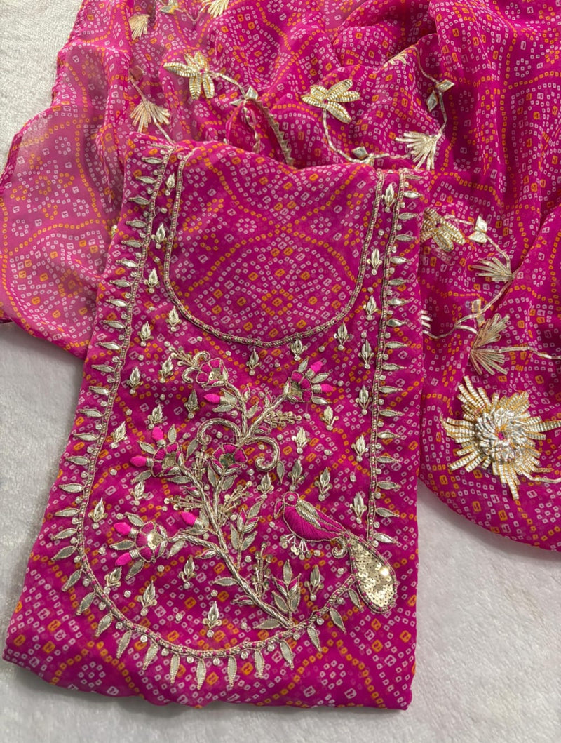 Premium Georgette fabric kurta with zardogi handwork (GBT05)
