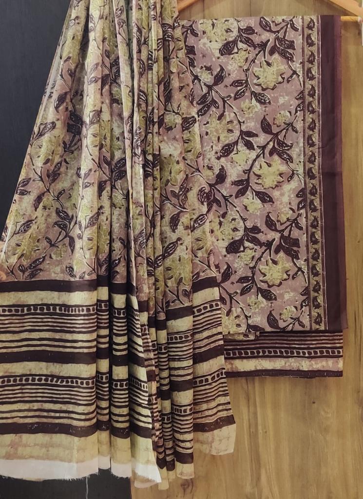 DESIGNER HAND BLOCK PRINT PURE COTTON SUIT WITH COTTON MULMUL DUPATTA(MALYS41)