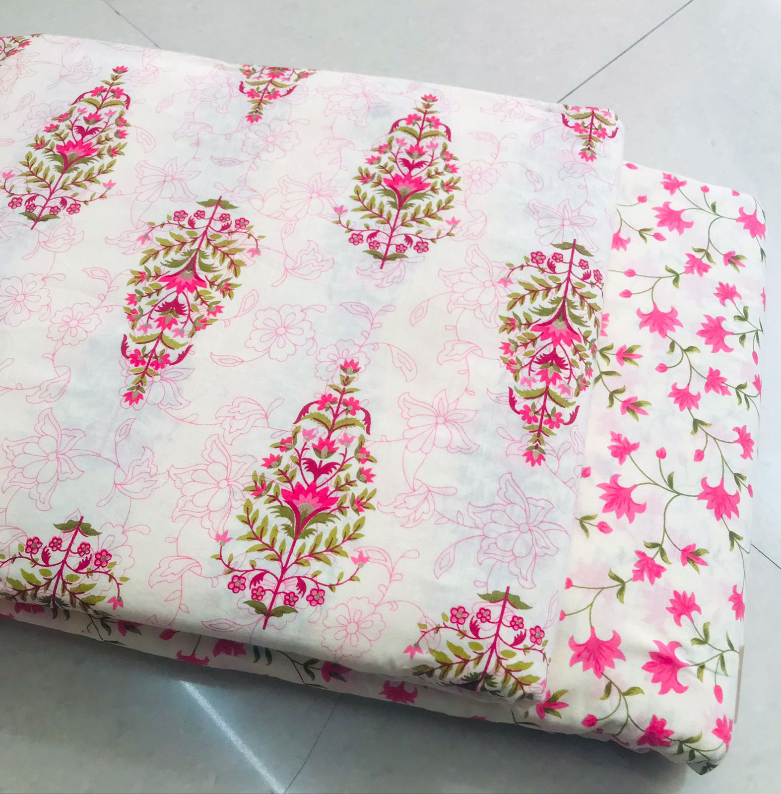 Hand block print Cotton top and bottom set (2PCYS01)