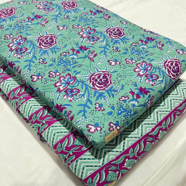 TRADITIONAL HAND BLOCK PRINT COTTON TOP AND BOTTOM SET (2PCYS141)