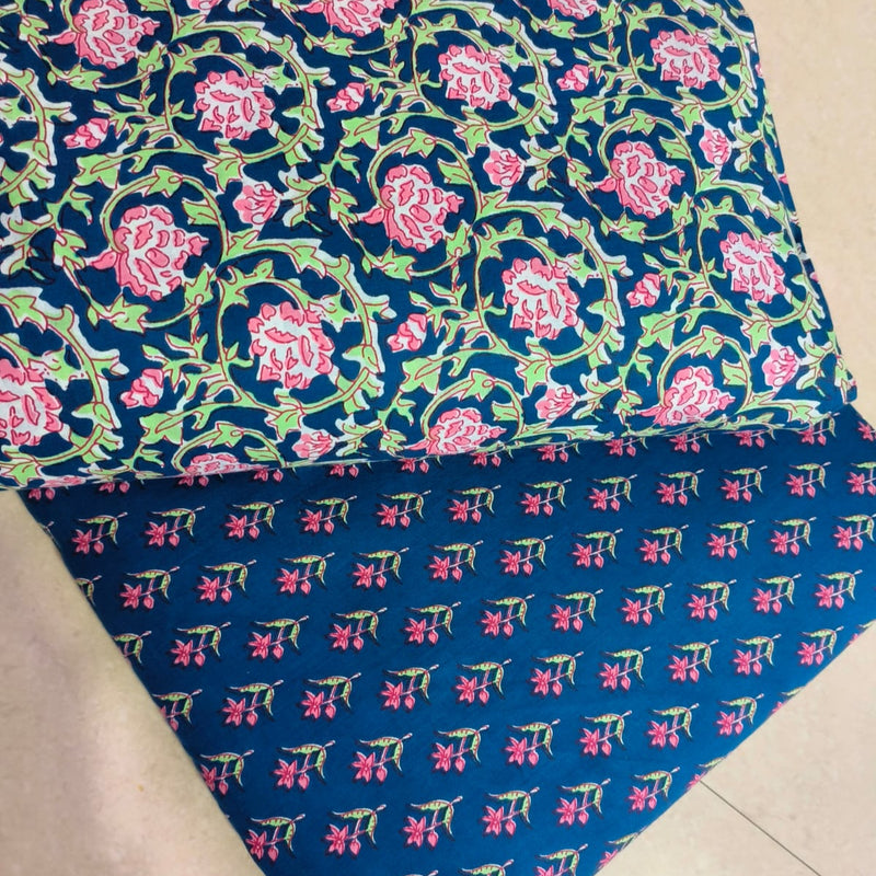 Traditional Hand block print Cotton top and bottom set (2PCYS26)