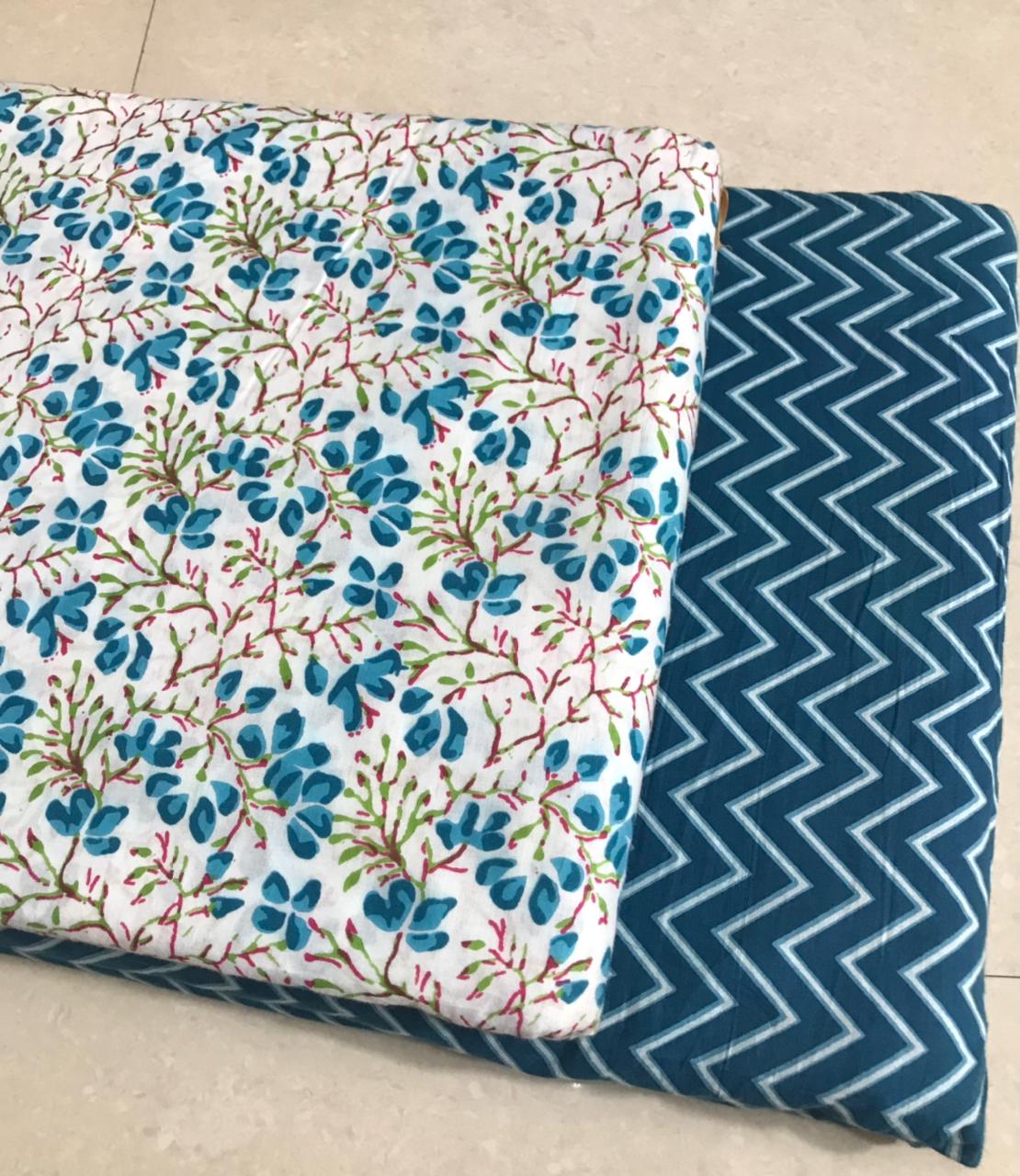Hand block print Cotton top and bottom set (2PCYS22)