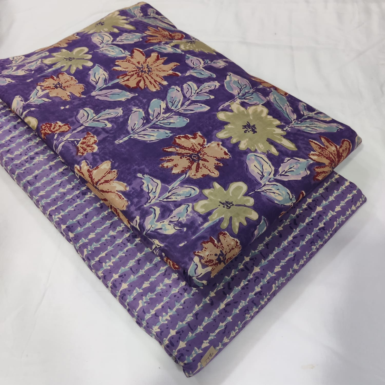 Traditional Hand block print Cotton top and bottom set (2PCYS17)