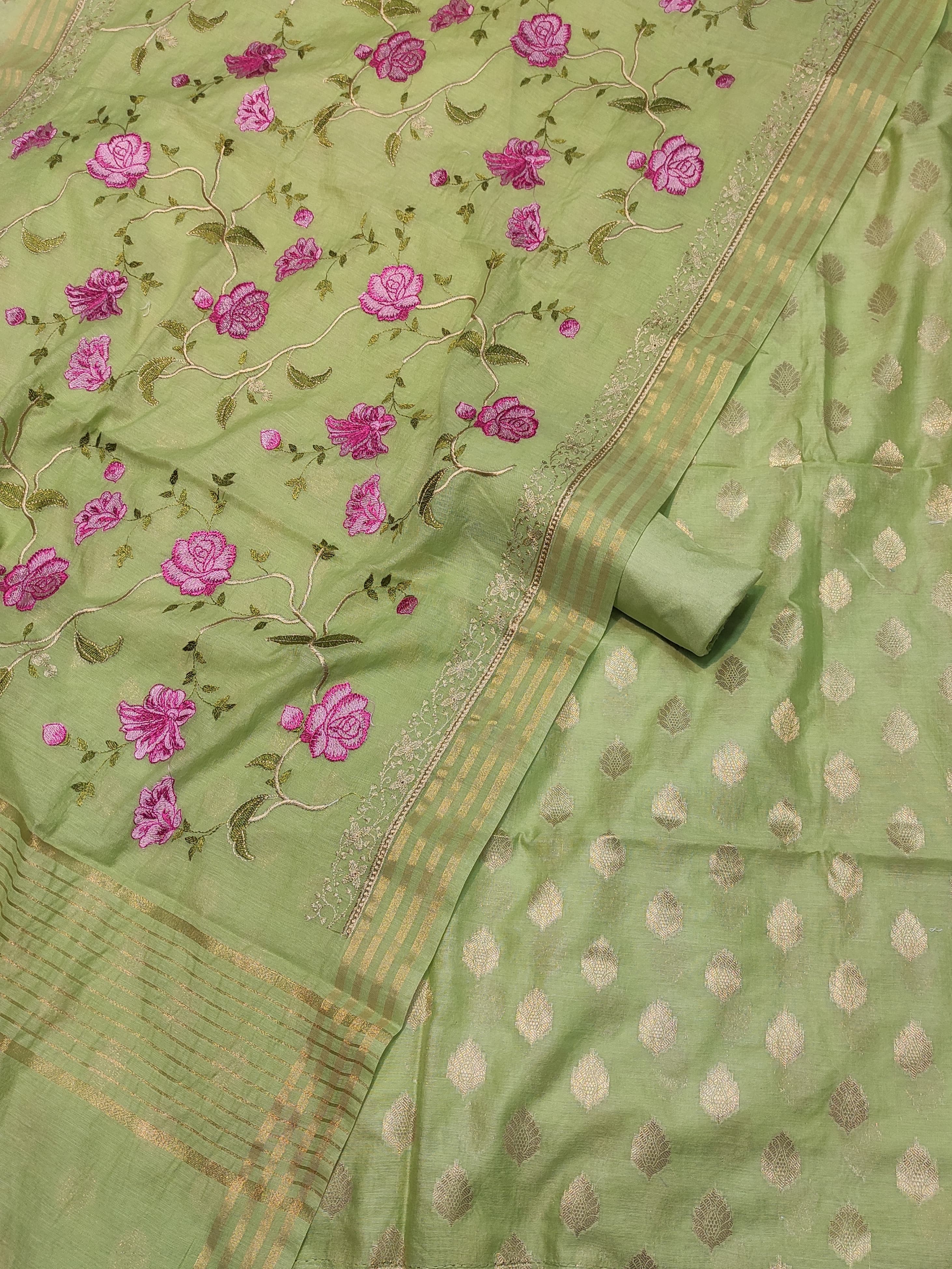 EXCLUSIVE BANARASI PURE COTTON SILK SUIT (BPCSSYS05)