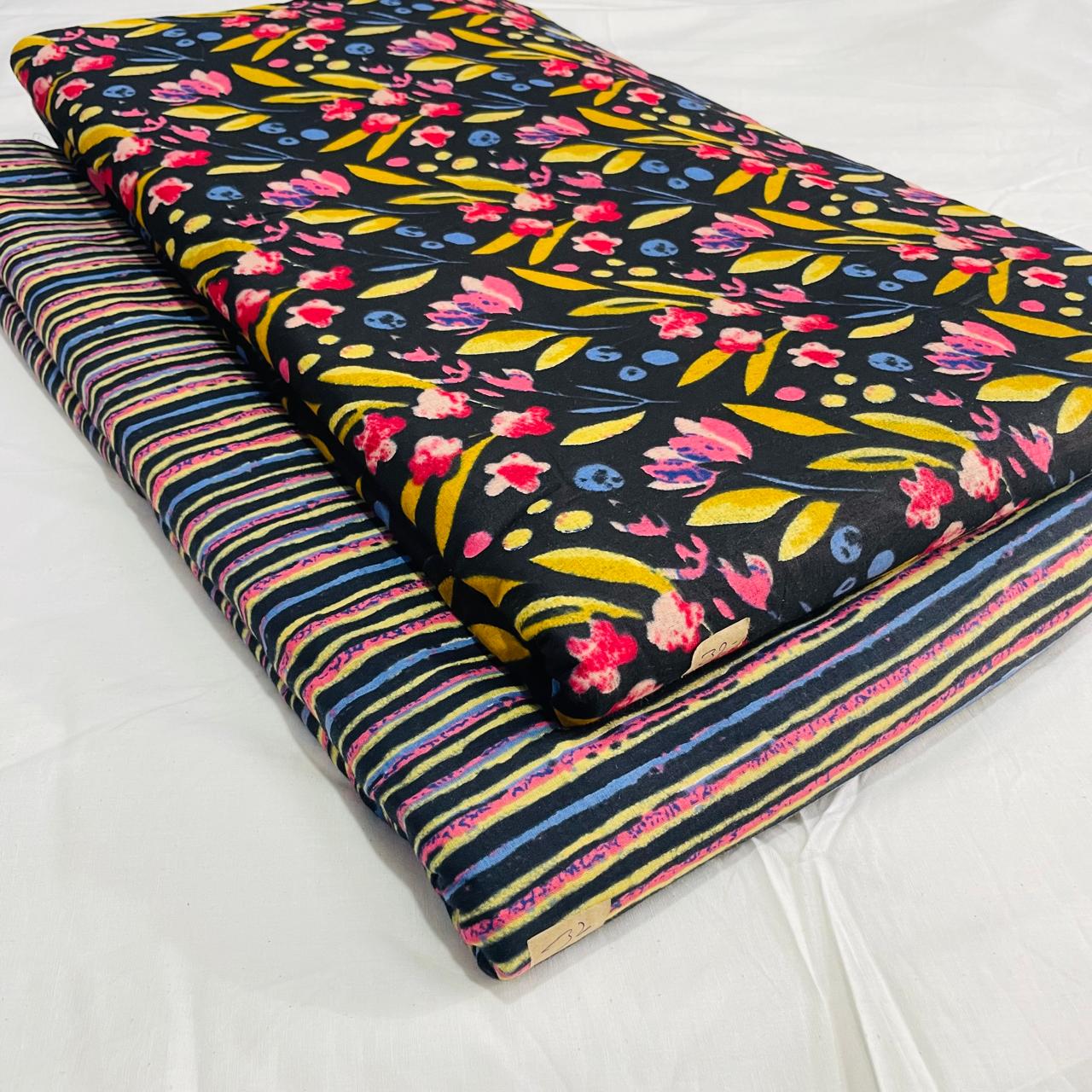 Traditional Hand block print Cotton top and bottom set (2PCYS34)