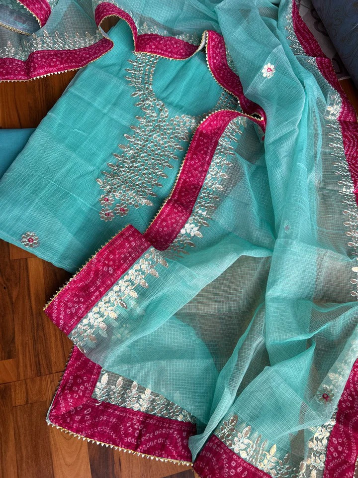 YUVI STYLE FULL KOTA DORIYA TOP AND DUPTTA SUIT SET (FKDYS65)