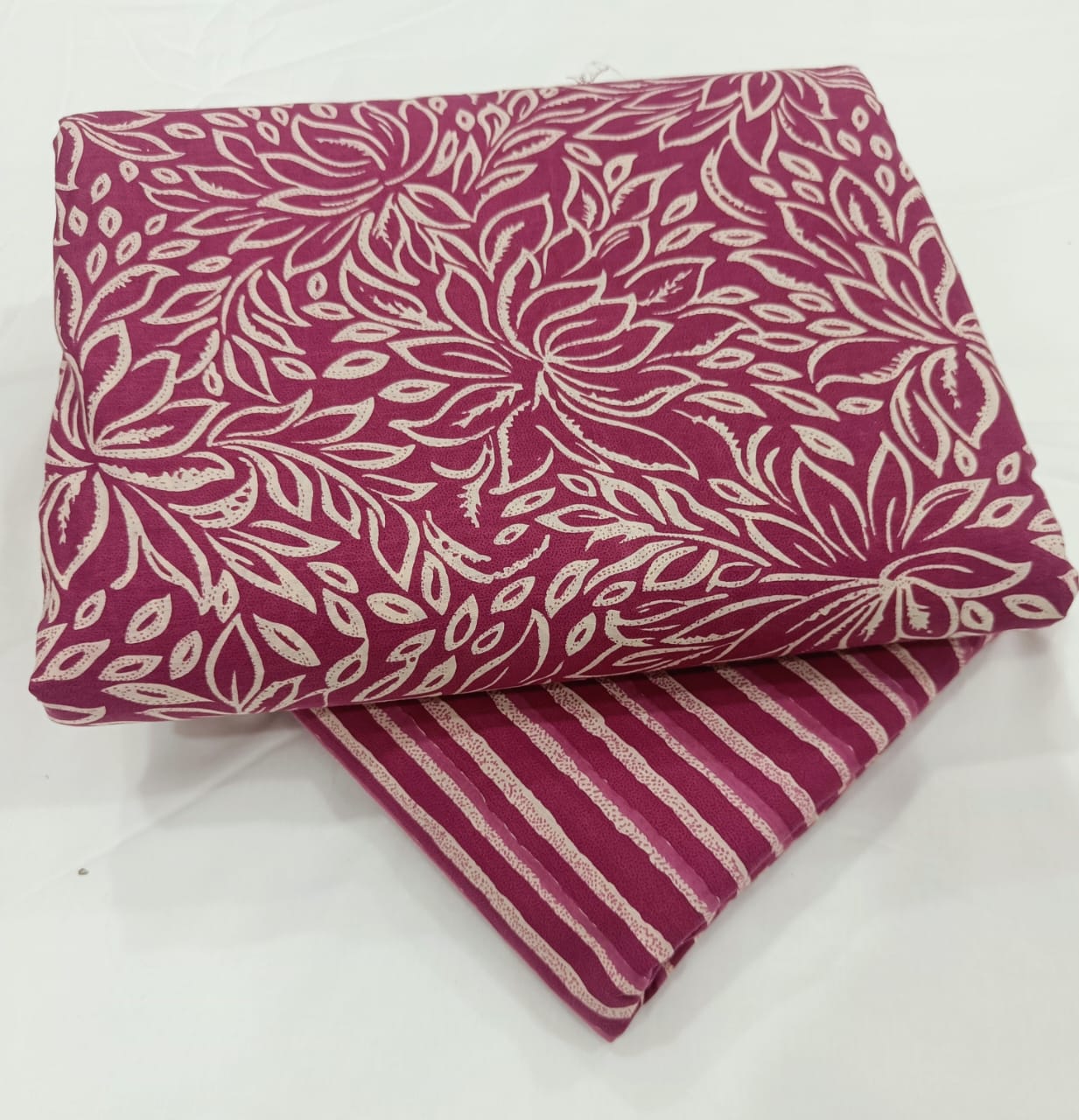 Traditional Hand Block  print Cotton top and bottom set (2PCYS102)