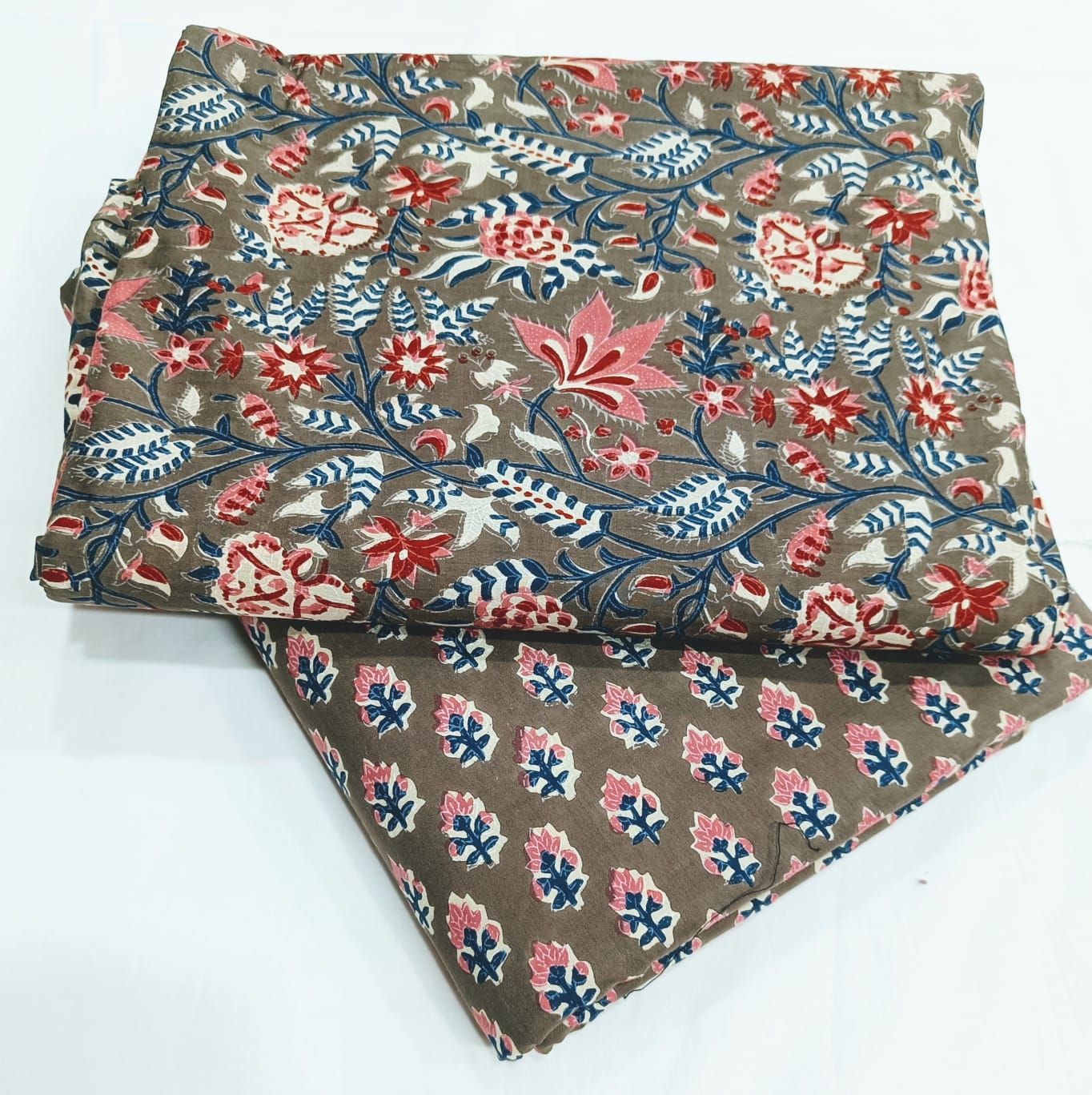 TRADITIONAL HAND BLOCK PRINT COTTON TOP AND BOTTOM SET (2PCYS131)