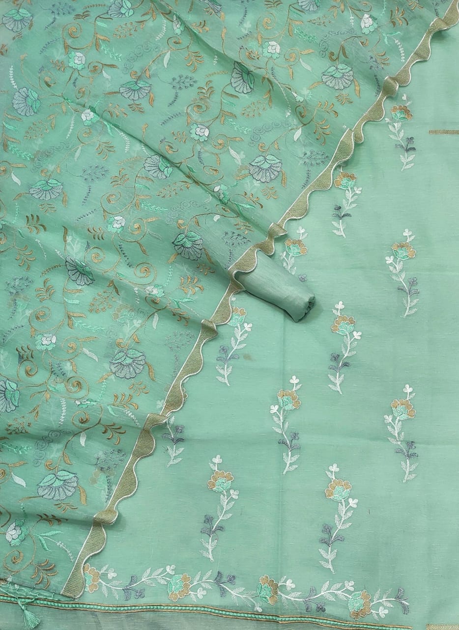 EXCLUSIVE BANARASI LINEN SILK WITH EMBROIDERY SUIT(BLSEYS05)