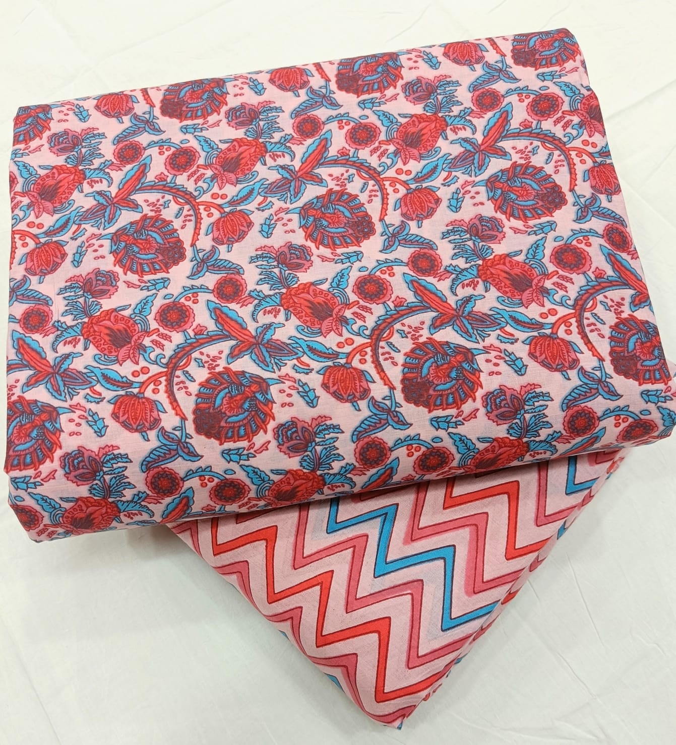 Traditional Hand block print Cotton top and bottom set (2PCYS04)