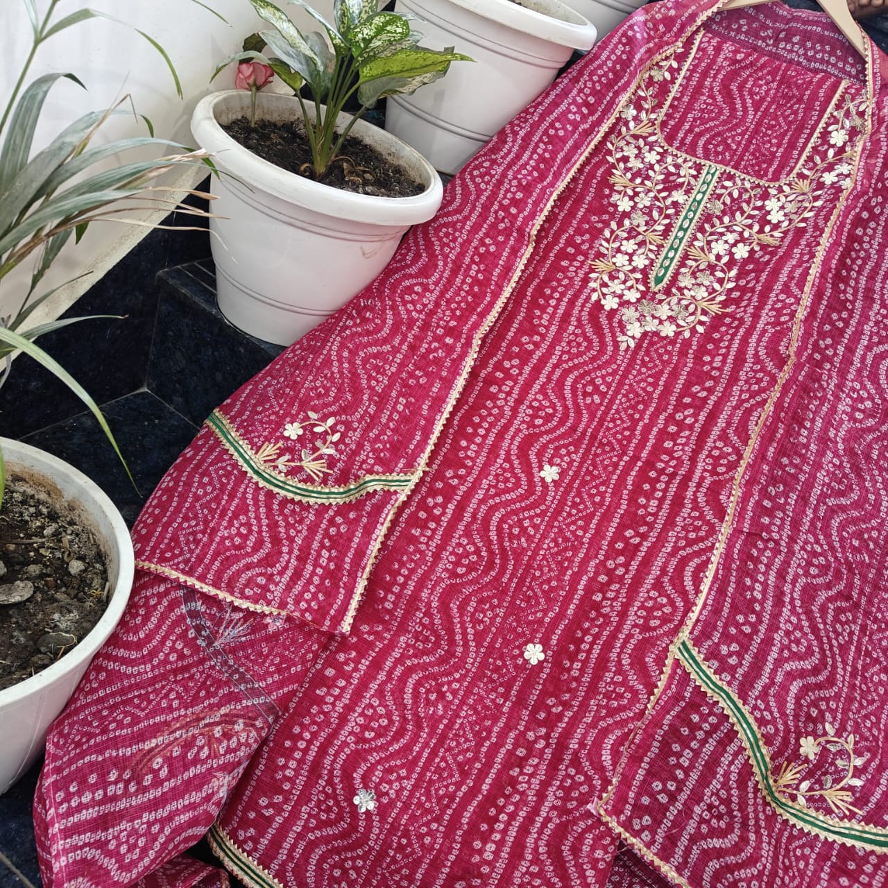 YUVI STYLE FULL KOTA DORIYA TOP AND DUPTTA SUIT WITH GOTA PATTI WORK (FKDYS96)