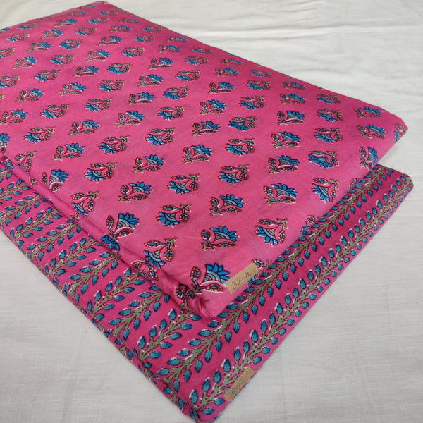 Traditional Hand block print Cotton top and bottom set (2PCYS87)
