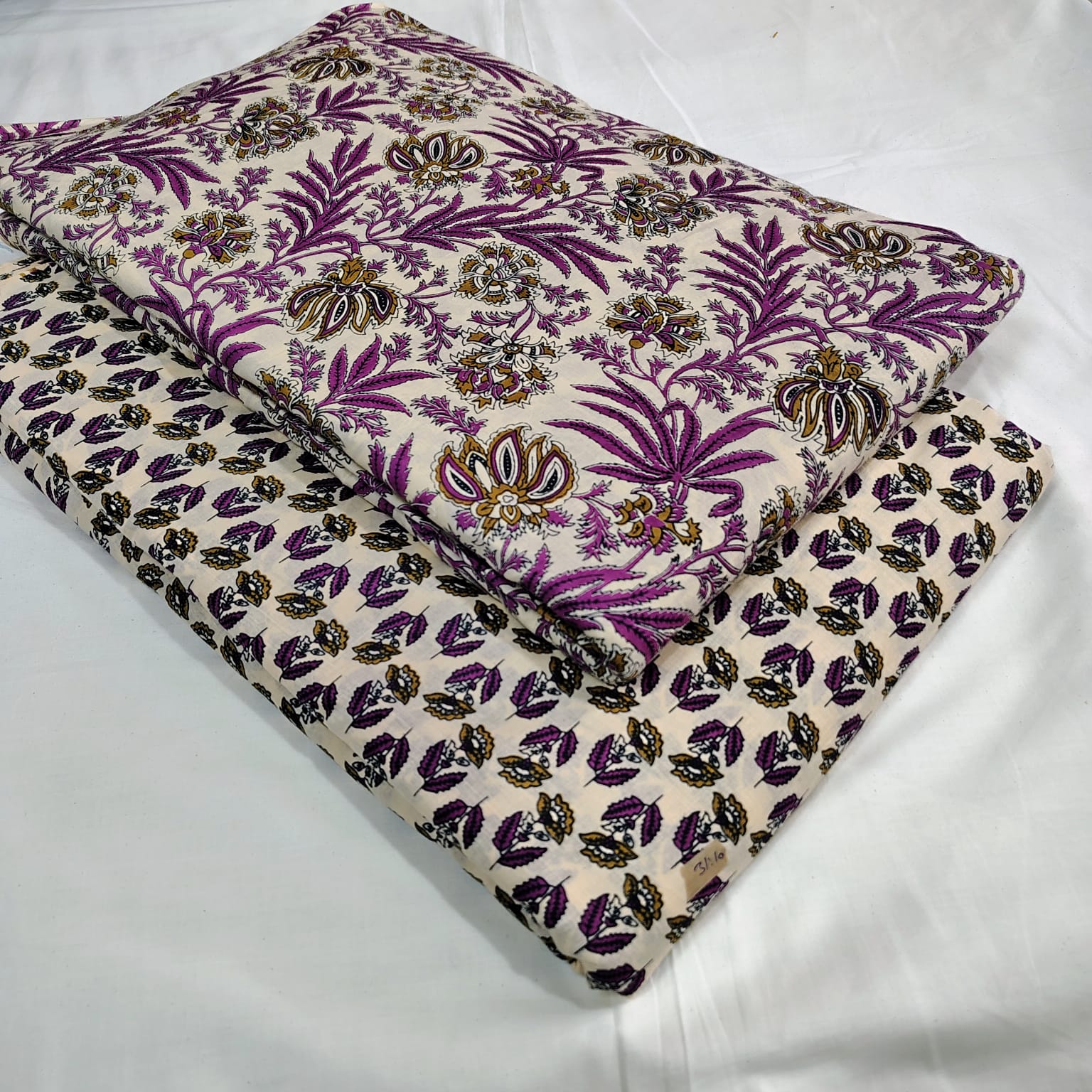 Traditional Hand block print Cotton top and bottom set (2PCYS40)