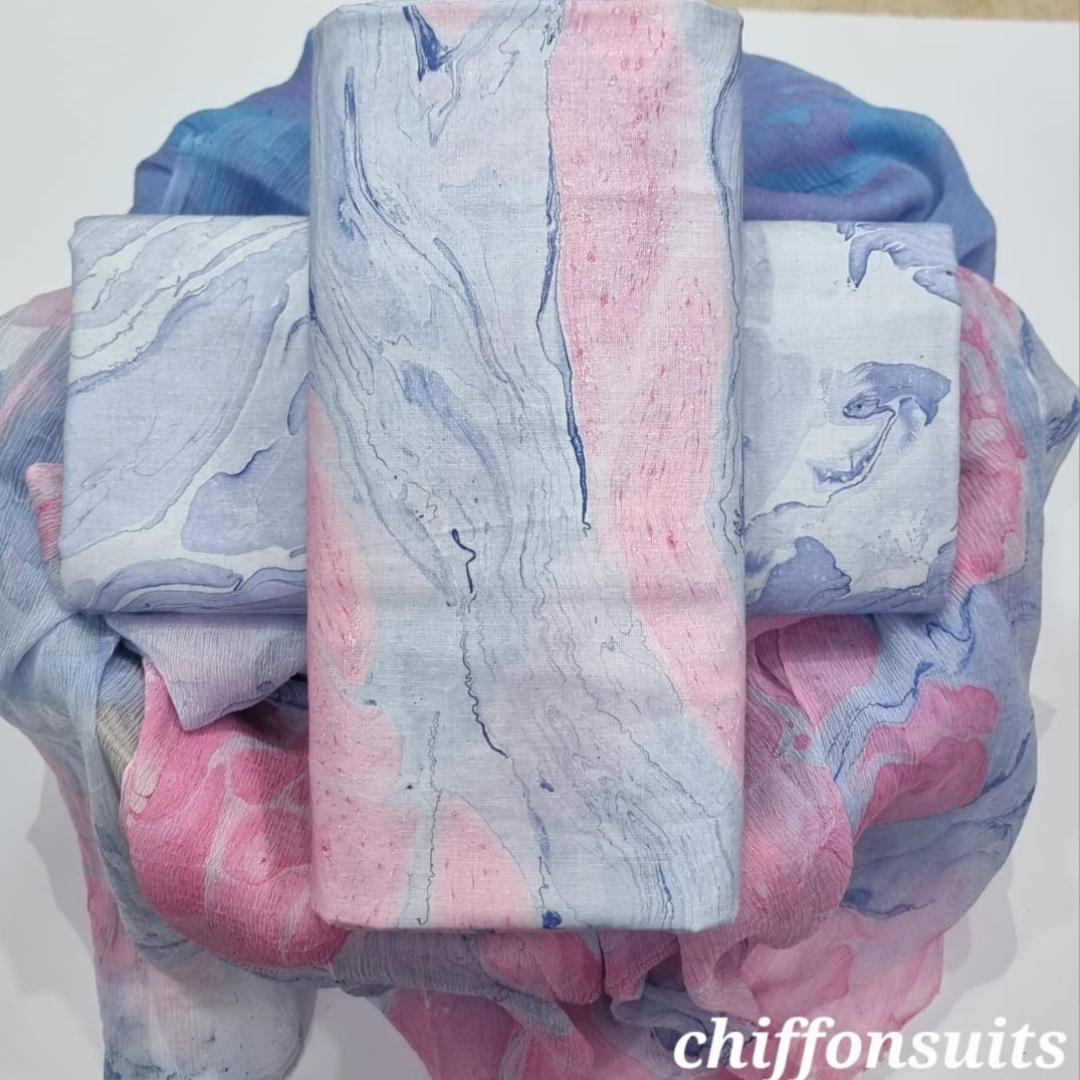 DESIGNER HAND BLOCK PRINT PURE COTTON SUIT WITH CHIFFON DUPATTA (PCHFYS185)