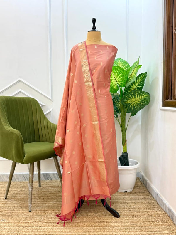 EXCLUSIVE BANARASI KATAN SILK SUIT WITH DUPATTA (BKSSYS13)
