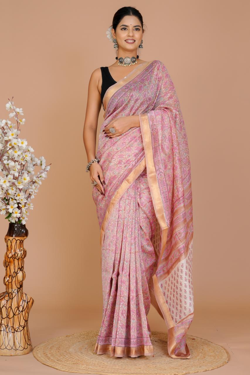 EXCLUSIVE HAND BLOCK PREMIUM MAHESWARI SILK SAREE ( MSYS48)