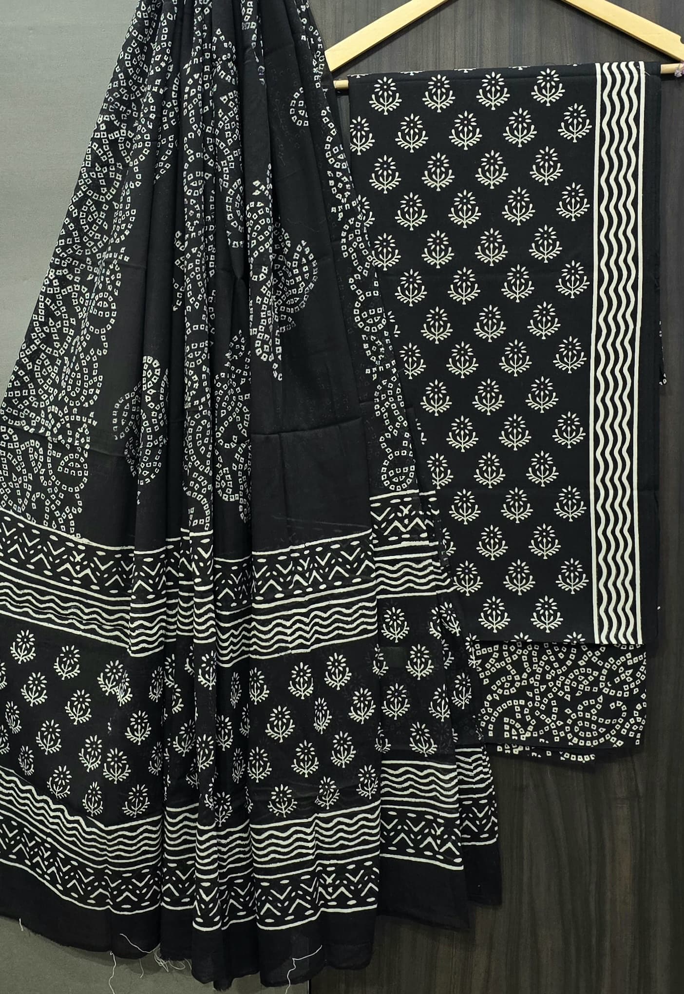 EXCLUSIVE HAND BLOCK PRINT PURE COTTON SUIT WITH COTTON MULMUL DUPATTA (MALYS112)