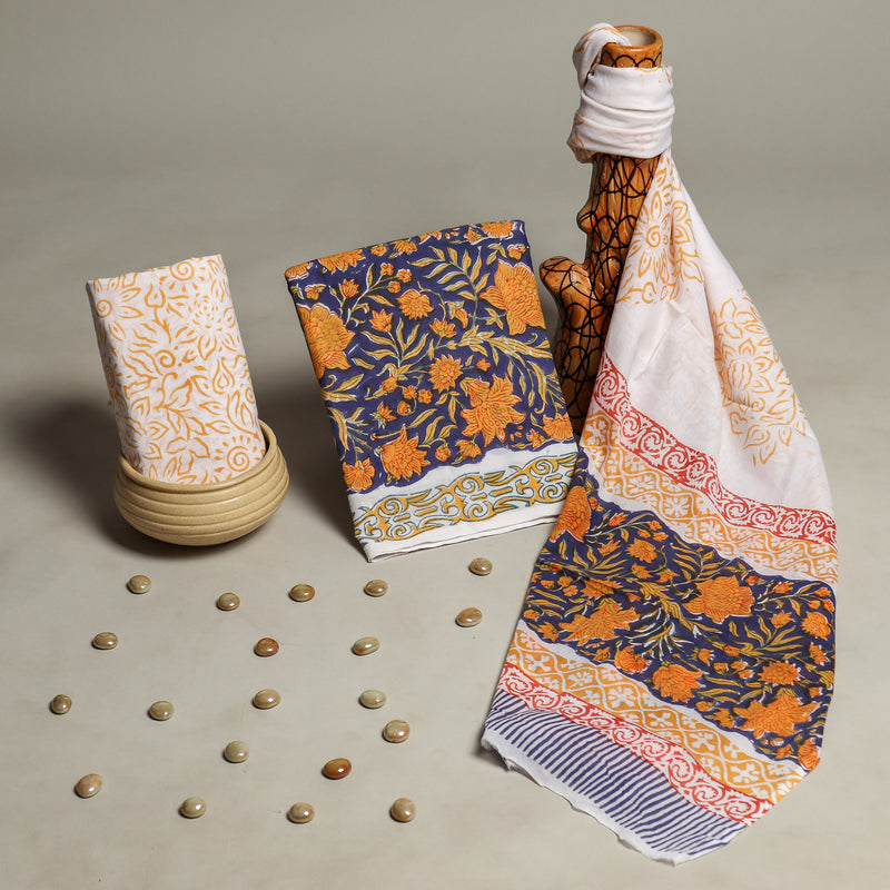EXCLUSIVE HAND BLOCK PRINT PURE COTTON SUIT WITH COTTO MULMUL DUPATTA (MALYS208)