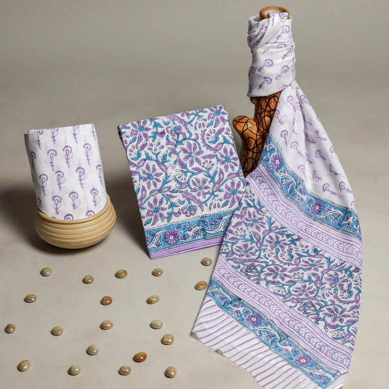 TRADITIONAL HAND BLOCK PRINT PURE COTTON SUIT WITH COTTON MULMUL DUPATTA( MALYS211)