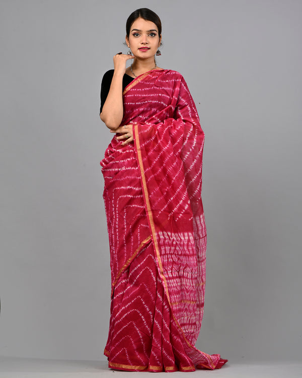 DESIGNER HAND BLOCK PRINTED CHANDERI SILK SAREE (CHDSYS16)