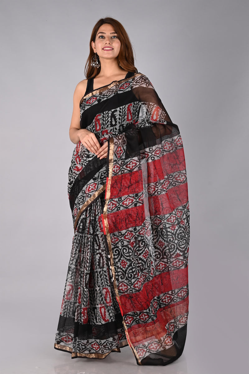 DESIGNER HAND BLOCK PRINTED KOTA DORIYA SILK SAREE(KDSYS04)