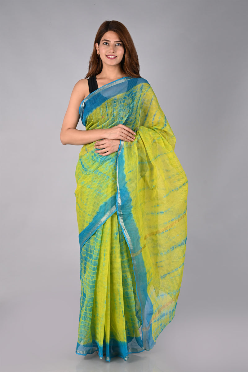 DESIGNER HAND BLOCK PRINTED KOTA DORIYA SILK SAREE(KDSYS07)