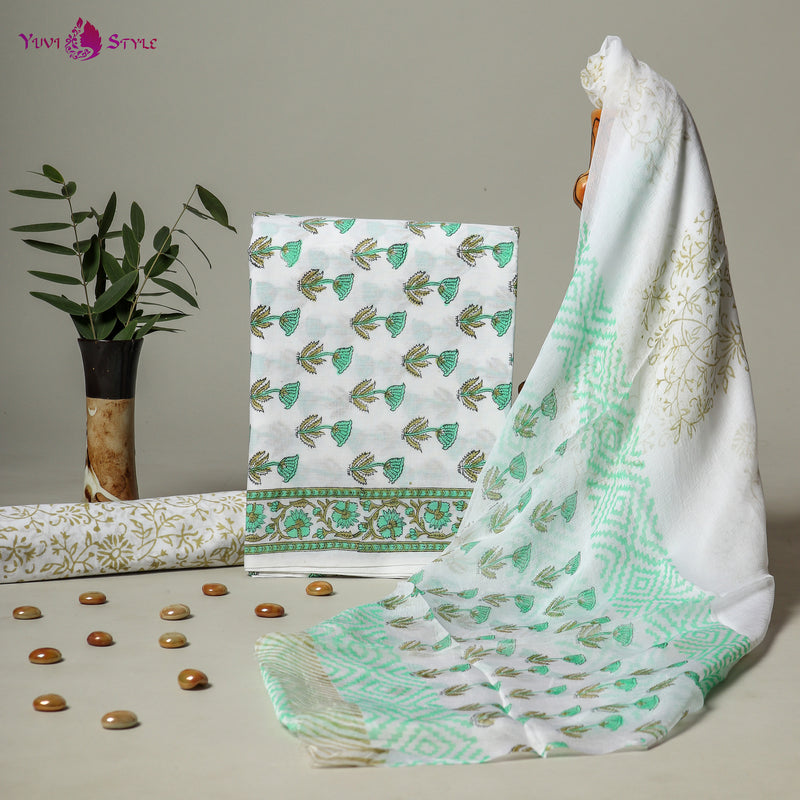 DESIGNER PURE COTTON SUIT WITH CHIFFON DUPATTA (PCHFYS93)