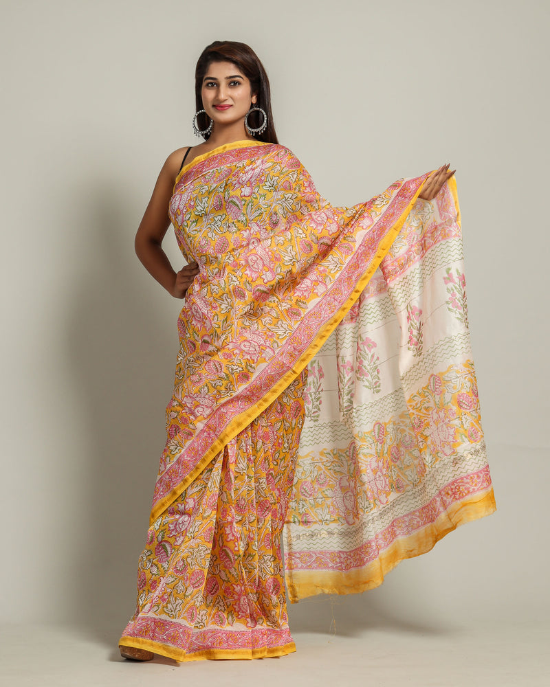 EXCLUSIVE HAND BLOCK PREMIUM CHANDERI SILK SAREE (CHDSYS41)