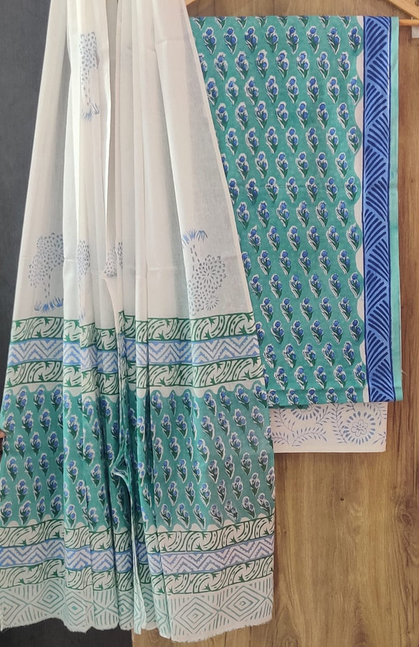 EXCLUSIVE HAND BLOCK PRINT PURE COTTON SUIT WITH COTTO MULMUL DUPATTA (MALYS127)