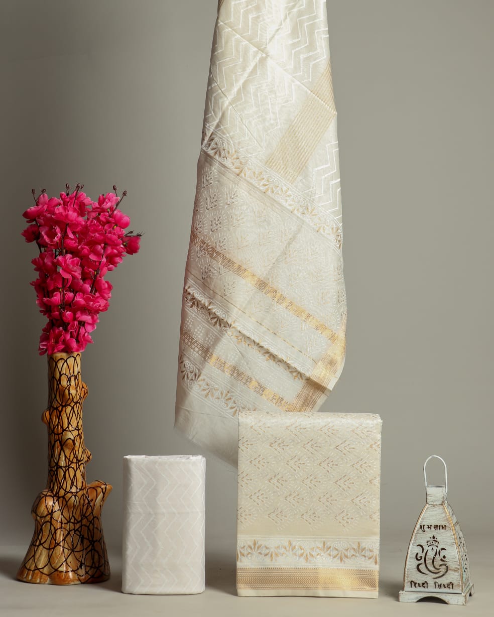 EXCLUSIVE HAND BLOCK PRINT MAHESHWARI SILK SUIT WITH MAHESHWARI SILK DUPPTA (MSLYS182)