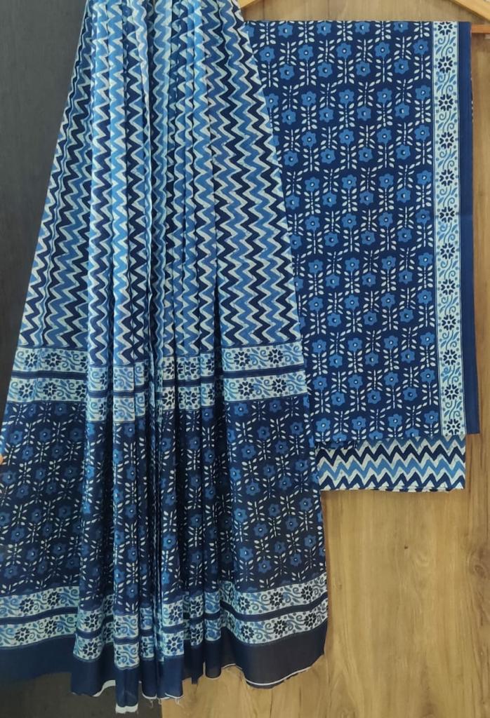 EXCLUSIVE HAND BLOCK PRINT PURE COTTON SUIT WITH COTTON MULMUL DUPATTA (MALYS181)