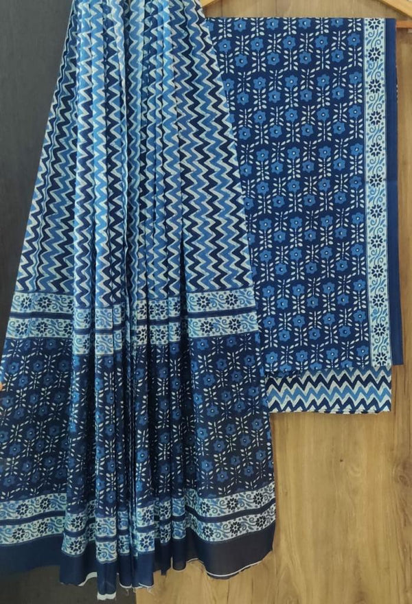 EXCLUSIVE HAND BLOCK PRINT PURE COTTON SUIT WITH COTTON MULMUL DUPATTA (MALYS181)